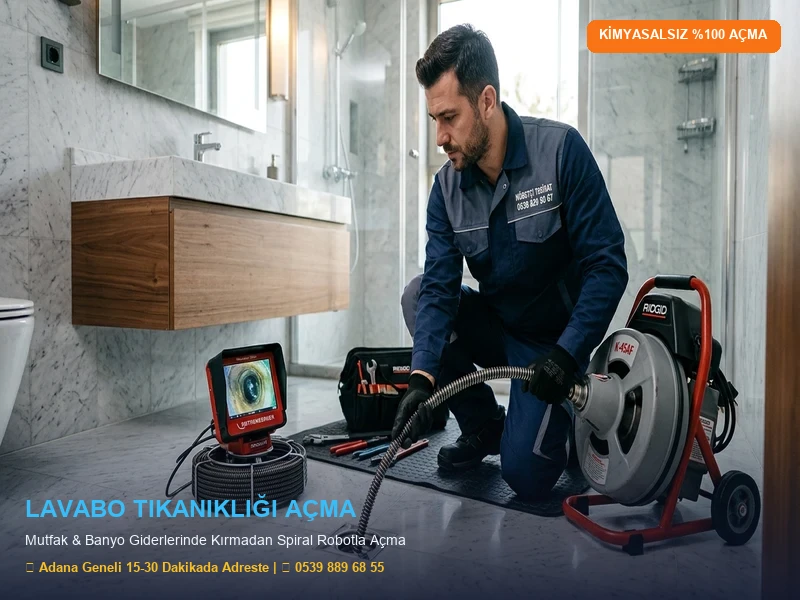 Lavabo Tıkanıklığı Açma Adana Nöbetçi Usta